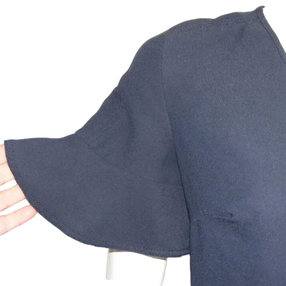 BANANA REPUBLIC Dress, 4, Navy Blue, Above knee, Fluttery Short sleeve, V-neck - Picture 5 of 13